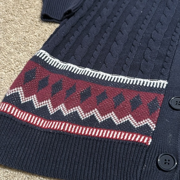 Lane Bryant Navy Geo Pattern Knit Cardigan  14/16 - Picture 3 of 6